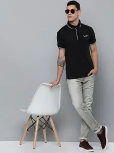 Levis Men Black Polo Collar T-shirt
