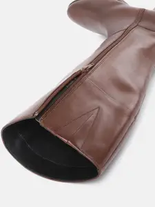 Geox Brown Leather High-Top Comfort Heeled Boots