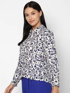 Allen Solly Woman Women Blue Floral Printed Casual Shirt
