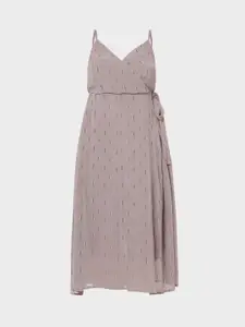Vero Moda Grey Printed Fit & Flare Midi Dress