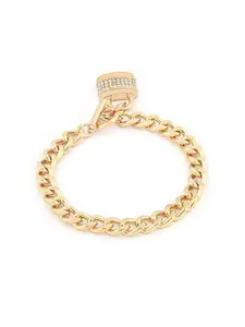 AMI Women Gold-Toned & White Gold-Plated Charm Bracelet