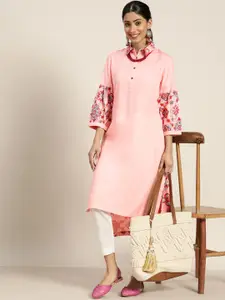 Sangria Women Pink Solid Pathani Kurta