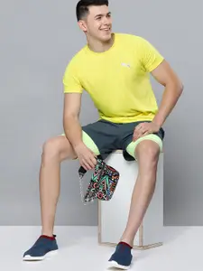 Puma Men Yellow Brand Logo Printed Evostripe Round-Neck Slim Fit Sustainable T-shirt