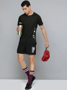 Puma Men Black & White Brand Logo Training or Gym T-shirt