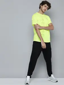 Puma Men Fluorescent Green Graphic Animal Placement Print dryCELL Running T-shirt