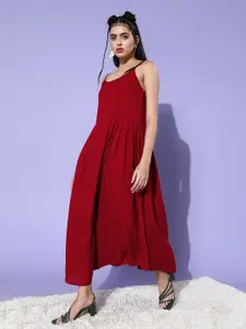 InWeave Women Charming Maroon Solid Slip Dress