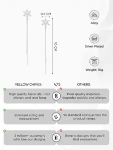 Yellow Chimes Silver Plated Contemporary Drop Earrings