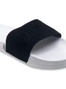 Pampy Angel Men White & Black Rubber Sliders