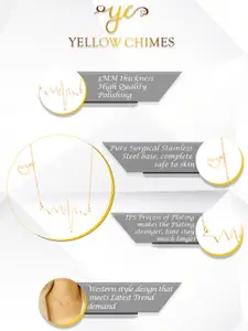 Yellow Chimes Gold-Plated Stainless Steel Heartbeat Pendant With Chain