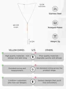 Yellow Chimes Rose Gold-Plated Stainless Steel Pendant With Chain