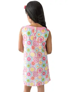 Campana White & Pink A-Line Cotton Dress