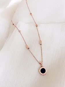 Yellow Chimes Rose Gold-Plated Reversible Pendant with Chain