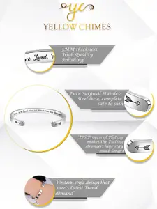 Yellow Chimes Women Silver-Toned Rhodium-Plated Cuff Bracelet