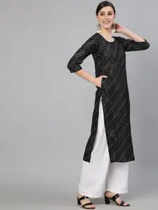 Nayo Women Black & White Printed Kurta