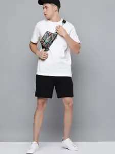 Puma Men White Solid Downtown Drop-Shoulder Sleeves Cotton Relaxed Fit Sustainable T-shirt