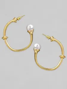 TOKYO TALKIES X rubans FASHION ACCESSORIES Gold-Toned Circular Half Hoop Earrings