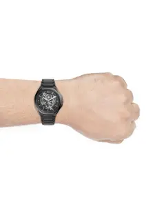 Fossil Men Black Skeleton Dial Bracelet Style Analogue Automatic Motion Watch