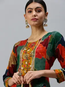 SHOWOFF Women Multicoloured Gotta Patti Kurta