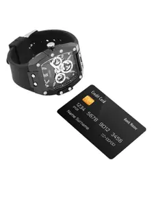 GUESS Men Black Skeleton Dial & Black Straps Analogue Watch GW0203G3