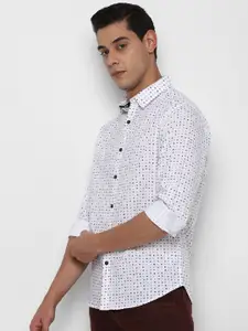 FOREVER 21 Men White Printed Regular Fit Cotton Casual Shirt