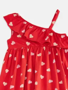 Pantaloons Junior Red & White A-Line Dress