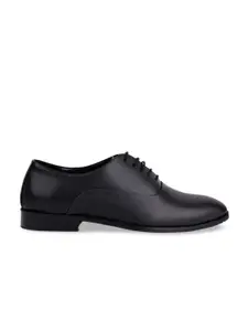 LA BOTTE Men Black Solid Leather Formal Oxford Shoes