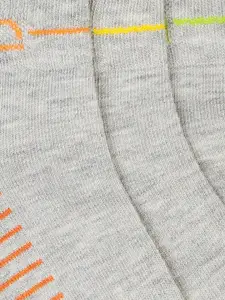 Ajile by Pantaloons Men Pack of 3 Grey Striped Ankle-Length Socks