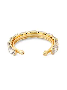 Zaveri Pearls Women Gold-Plated & White Stones Cuff Bracelet