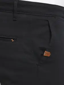 SPYKAR Men Navy Blue Loose Fit Low-Rise Chambray Chinos Trousers