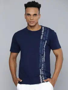 HRX By Hrithik Roshan Lifestyle Men Medieval Blue Bio-Wash Typography T-shirt