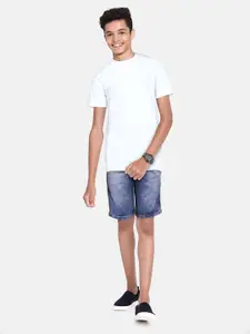 Monte Carlo Boys Blue Washed Mid-Rise Denim Shorts