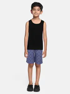 Monte Carlo Boys Blue Tropical Printed Cotton Shorts
