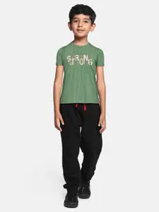 Monte Carlo Boys Green & White Striped T-shirt