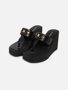 ALDO Black Wedge Sandals