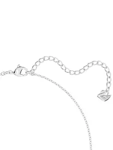 SWAROVSKI Silver-Toned & White Rhodium-Plated Necklace