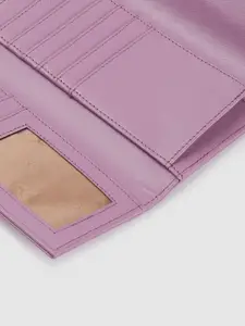 Allen Solly Women Lilac Solid Three Fold Wallet