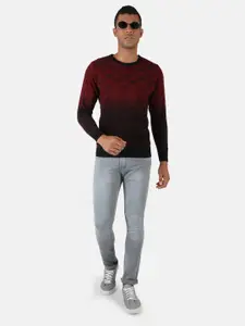 Monte Carlo Men Black & Red Printed Pullover