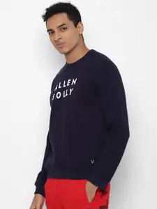 Allen Solly Men Navy Blue Printed Cotton Sweatshirt