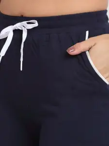 Boston Club Women Navy Blue & White Printed Night suit