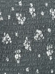 Honey by Pantaloons Sage Green Floral Printed Fit & Flared Dress With Smoked Detail