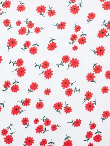 People White Floral Printed Pure Cotton Regular Fit Crop Top