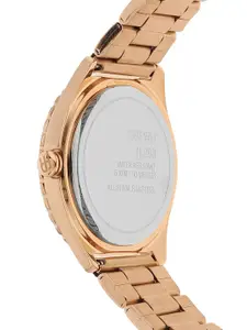 ESPRIT Women Rose Gold-Toned Embellished Dial & Rose Gold Toned Stainless Steel Bracelet Style Straps Watch