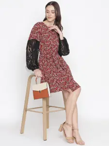 Oxolloxo Red Floral A-Line Dress