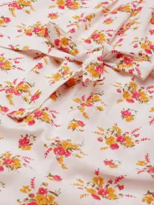 MBeautiful Off White & Mustard Yellow Organic Cotton Floral Print Maxi Nightdress