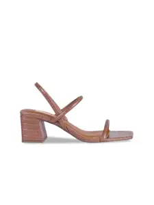 London Rag Taupe Party Block Heel Sandals