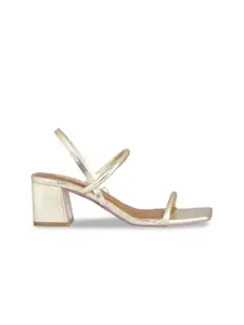 London Rag Gold-Toned Party Block Heel Sandals