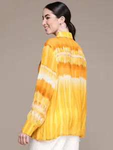 Ritu Kumar Women Yellow Tie & Dye Casual Shirt