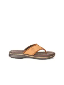 Hush Puppies Men Brown & Tan Leather Comfort Sandals