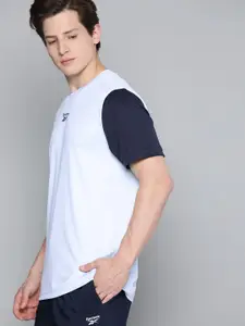 Reebok Men Blue Vector Solid Sustainable Speedwick Training T-shirt