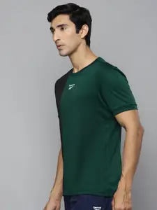 Reebok Men Green & Black Structure Colourblocked Training T-shirt